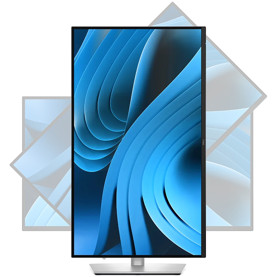 Монитор Dell Pro 27 Plus 4K USB-C Hub Monitor P2725QE 27.0" 3840x2160 100Hz, 99% sRGB(CIE 1931), 163PPI, 16:9, IPS, AG, 350 cd/m2, 1500:1, 178/178, 5ms/8ms, DP, HDMI, USB Type-A, USB, USB-C, RJ45, Height, Swivel, Tilt, Pivot - Image 50