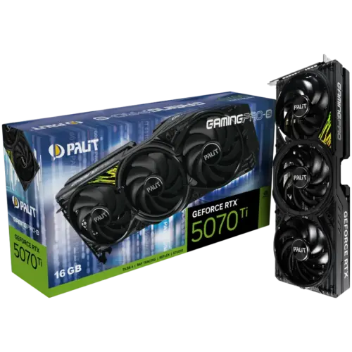 Видео карта PALIT GeForce RTX 5070 Ti GamingPro-S 16GB GDDR7 256 bit 1x HDMI 2.1b 3x DP 2.1b 3 Fan 1x 16-pin pwr connect