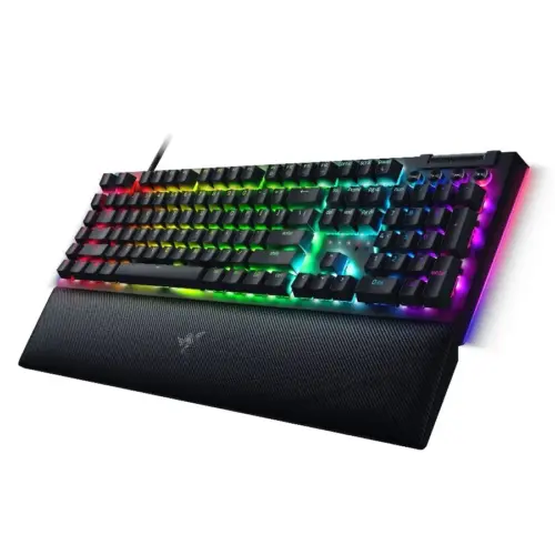 Alternative view of Геймърска клавиатура Razer BlackWidow V4 Mechanical Gaming Keyboard, US Layout, Green Switch, Razer Chroma™ RGB, 6 Macro Keys, Lubricated Stabilizers, Media Keys, Magnetic Wrist Rest, Up to 8000 Hz Polling Rate, Detachable Type C Cable
