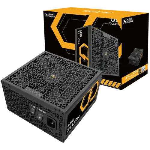 Захранване за компютър Super Flower Zillion FG Gold 1250W ATX 3.1 80 Plus Gold Fully Modular Flat Black Cables 120mm Fan