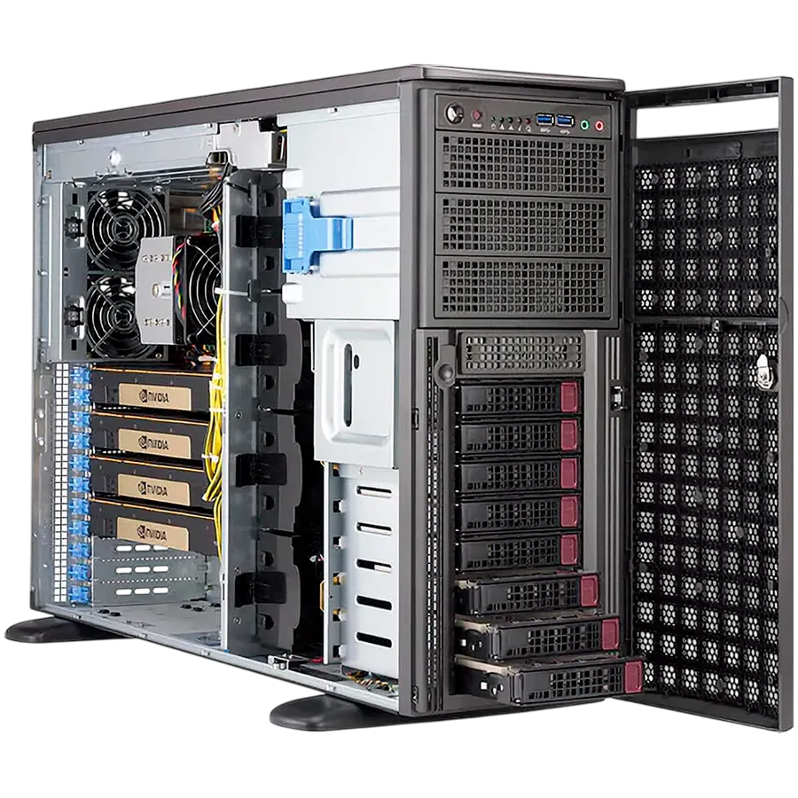 Сървър Supermicro assembled server based on SYS-540A-TR ICX 4310 CPU 6x 32GB DDR4-3200 2x SSD 2.5" SATA 240GB 2x SSD 2.5