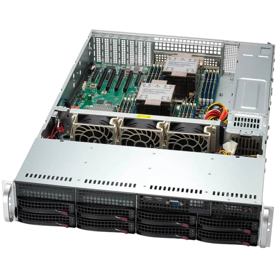 Сървър Supermicro assembled server based on SYS-621P-TR 2x 6448Y 2P 32C CPU 4x 16GB DDR5-4800 AOC-S3908L-H8IR-16DD-O 2x