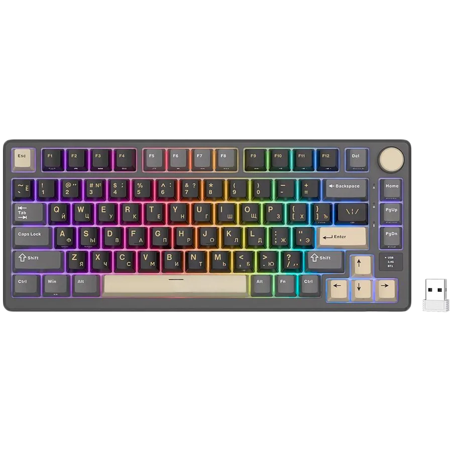 Геймърска клавиатура ROYAL KLUDGE RK-M75 Phantom Gaming Keyboard K Silver switch