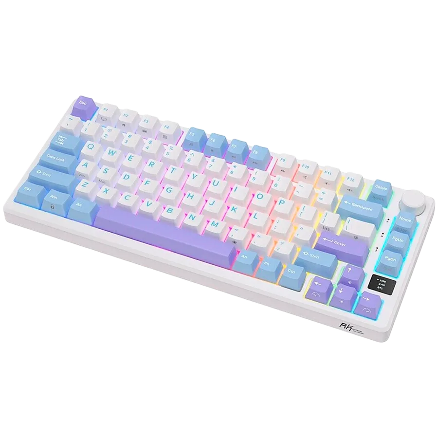 Геймърска клавиатура ROYAL KLUDGE RK-M75 Taro Milk Gaming Keyboard K Silver switch - Image 2