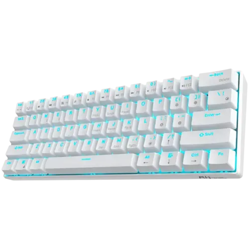Alternative view of Геймърска клавиатура ROYAL KLUDGE RK61 White Gaming Keyboard Red switch