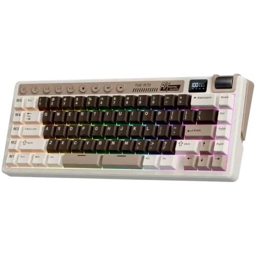 Alternative view of Геймърска клавиатура ROYAL KLUDGE RK M70 Mocha Grey Gaming Keyboard Cream switch