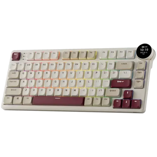 Alternative view of Геймърска клавиатура ROYAL KLUDGE RK N80 Rosy Clouds Gaming Keyboard Red switch