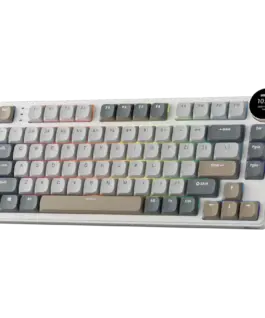 Alternative view of Геймърска клавиатура ROYAL KLUDGE RK N80 Pearly Dawn Gaming Keyboard Red switch