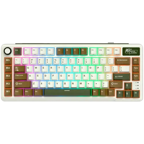 Геймърска клавиатура ROYAL KLUDGE RK L75 Palm Green Gaming Keyboard Cream switch