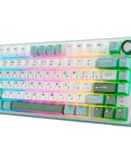 Alternative view of Геймърска клавиатура ROYAL KLUDGE R75 Sky Cyan Gaming Keyboard K silver switch