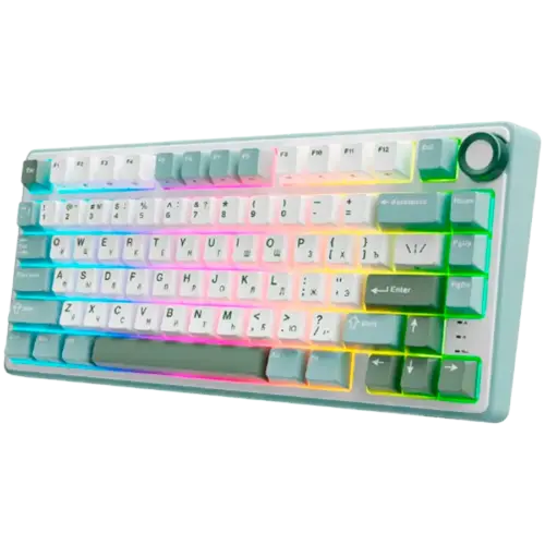 Alternative view of Геймърска клавиатура ROYAL KLUDGE R75 Sky Cyan Gaming Keyboard K silver switch