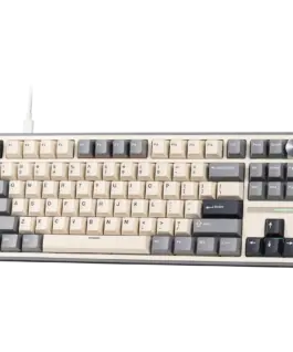 Alternative view of Геймърска клавиатура ROYAL KLUDGE R87Pro Half Grey Gaming Keyboard Creamy switch
