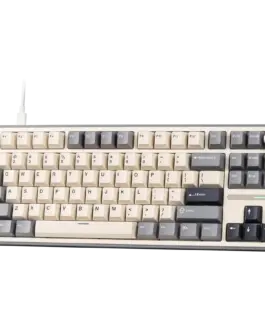 Alternative view of Геймърска клавиатура ROYAL KLUDGE R87Pro Half Grey Gaming Keyboard Creamy switch