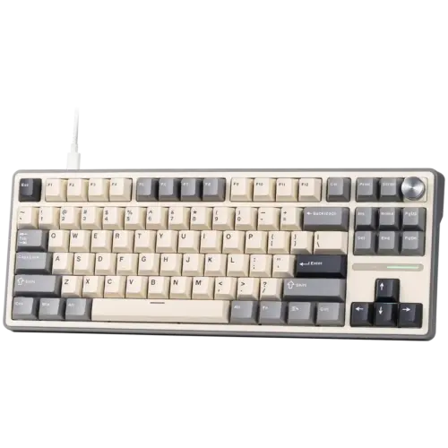 Alternative view of Геймърска клавиатура ROYAL KLUDGE R87Pro Half Grey Gaming Keyboard Creamy switch