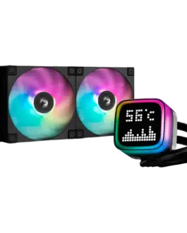 Охладител за процесор Охладител DeepCool LP240 240mm CPU Liquid Cooler 2x120mm ARGB PWM Fans Dot-matrix Screen Anti-Leak