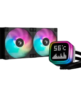 Охладител за процесор Охладител DeepCool LP240 240mm CPU Liquid Cooler 2x120mm ARGB PWM Fans Dot-matrix Screen Anti-Leak