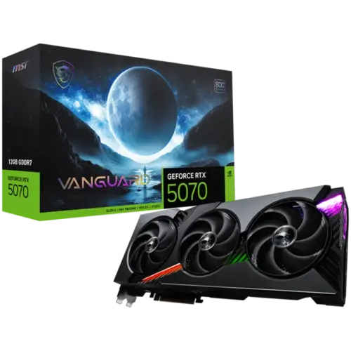 Видео карта MSI Video Card Nvidia GeForce RTX 5070 12G VANGUARD SOC 12GB GDDR7 192bit Effective Memory Clock: 28000MHz B
