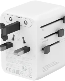 Alternative view of Зарядно за мобилен телефон CANYON Travel Adapter OnTour 70 EU/UK/US/AUS 70W White