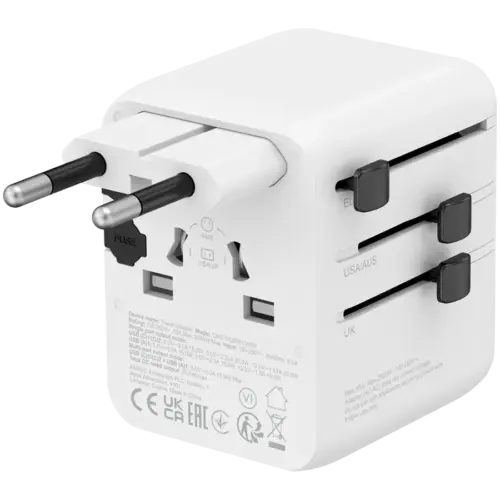 Alternative view of Зарядно за мобилен телефон CANYON Travel Adapter OnTour 20 EU/UK/US/AUS 20W  White