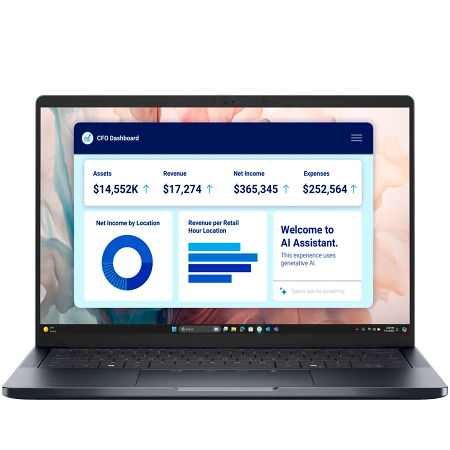 Лаптоп Dell Pro 14 Plus (PB14250) Intel Core Ultra 7 255U (12C 12 TOPS NPU up to 5.2GHz) 14.0"FHD+(1920x1080) Non-Touch