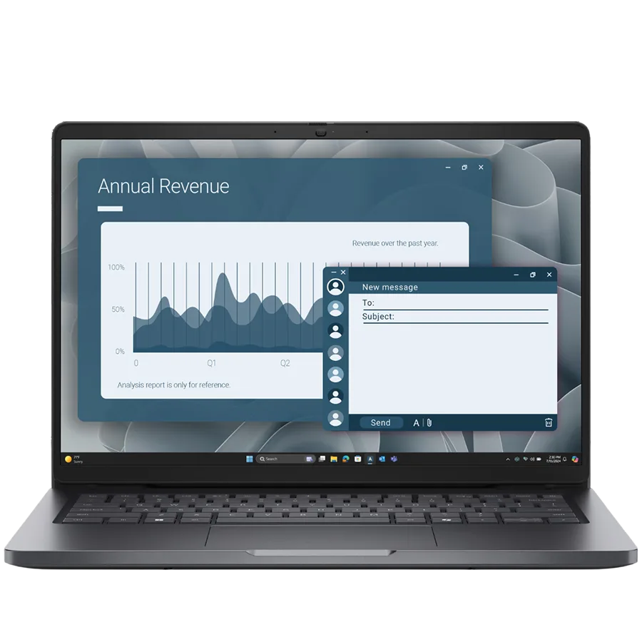 Лаптоп Dell Pro 14 (PC14255) AMD Ryzen 5 220 (6C 12T 22MB cache up to 4.9GHz) 14.0"FHD+(1920x1200) Non-Touch AG 8GB (1x8