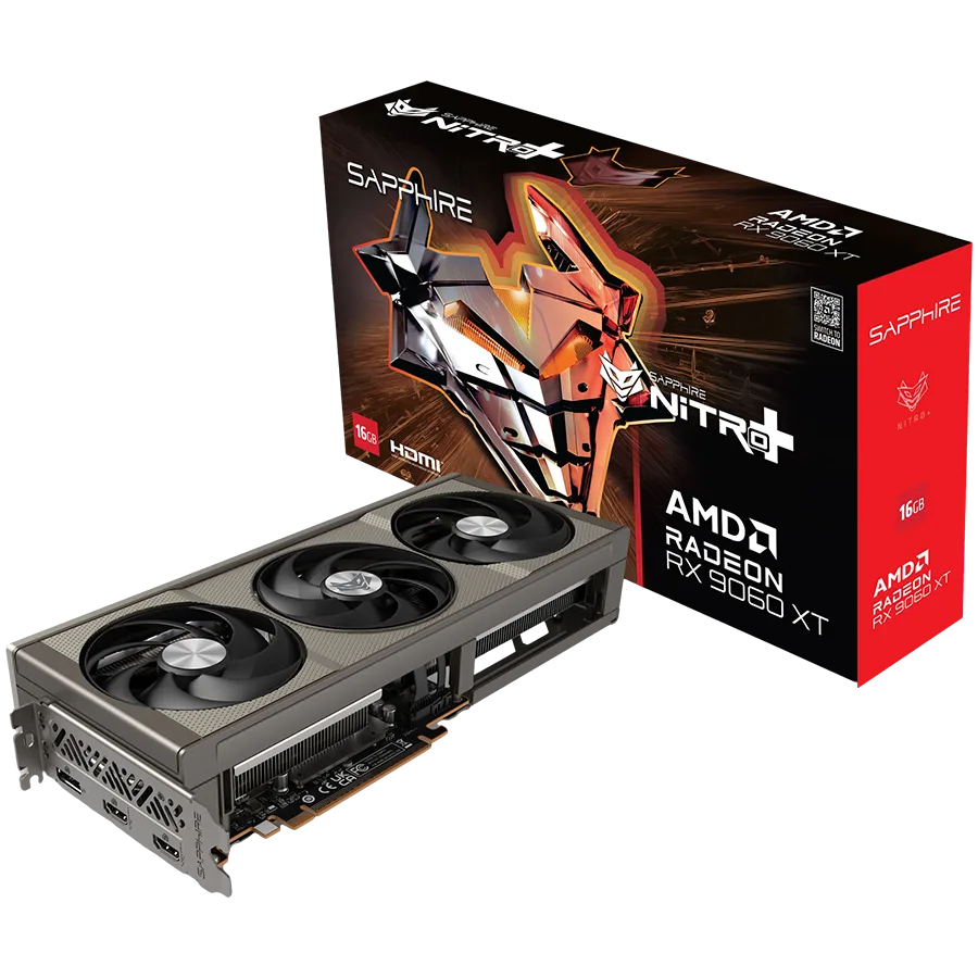 Видео карта SAPPHIRE NITRO+ AMD RADEON RX 9060 XT GAMING OC 16GB DUAL HDMI / DP