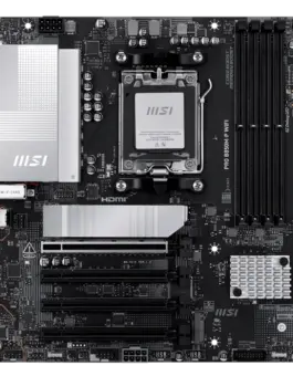 Alternative view of Дънна платка MSI PRO B850M-P WIFI, mATX, Socket AM5, 4x DDR5 Dual Channel DDR5 up to 8200(OC)MHz, 4x PCIe x16 slot, 3x M.2 slot, 4x USB 2.0, 2x USB 5Gbps, 1x USB 10Gbps, 1x USB 10Gbps Type-C, DP, 7.1 HD Audio, 5G LAN, WiFI 7, BT, 3Y