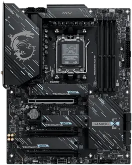 Alternative view of Дънна платка MSI X870E GAMING PLUS WIFI, ATX, Socket AM5, 4x DDR5 Dual Channel DDR5 up to 8200(OC)MHz, 3x PCIe x16 slot, 3x M.2 slot, 4x USB 2.0, 2x USB 5Gbps, 2x USB 10Gbps, 1x 20Gbps Type-C, 1x 40Gbps Type-C, HDMI, 7.1 HD Audio, 5G LAN, WiFI 7, BT,