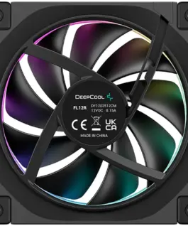 Alternative view of Вентилатор DeepCool FL12R 3IN1, 3x120mm ARGB Reverse Fans, Daisy Chain, 8-pin Cable, PWM, Fluid Dynamic Bearing, PBT, 3 pack, ARGB Halo, R-FL12R-BKAPN3-G, 3Y