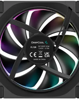 Alternative view of Вентилатор DeepCool FL12R 3IN1, 3x120mm ARGB Reverse Fans, Daisy Chain, 8-pin Cable, PWM, Fluid Dynamic Bearing, PBT, 3 pack, ARGB Halo, R-FL12R-BKAPN3-G, 3Y