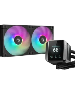 Охладител за процесор Охладител DeepCool MYSTIQUE 240 ARGB 240mm CPU Liquid Cooler 2.8" LCD screen 2x120mm PWM ARGB Fans