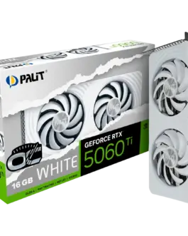 Видео карта Palit GeForce RTX 5060 Ti WHITE OC 16GB GDDR7 128 bit 1x HDMI 2.1b 3x DP 2.1b 2 Fan 1x 8-pin pwr connector 6