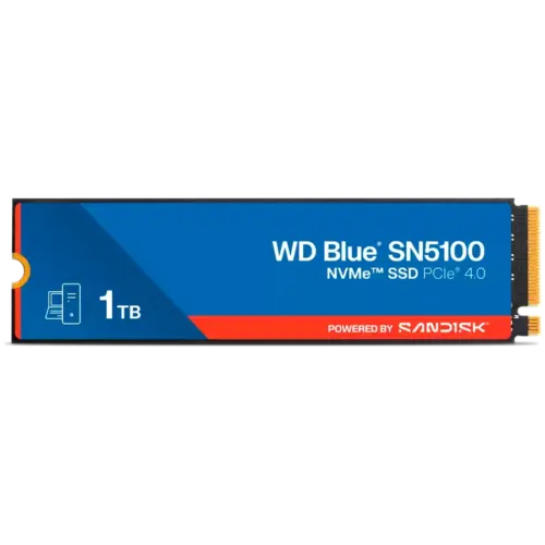SSD диск SSD WD Blue SN5100 1TB M.2 2280 PCIe Gen4 x4 NVMe QLC 3D Read/Write: 7100/6700 MBps IOPS 1000K/1300K TBW: