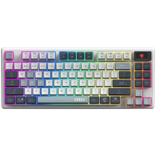 Геймърска клавиатура MSI FORGE GK600 TKL WIRELESS SKY - Hot-Swappable Mechanical Switches PBT Keycaps Sound-Dampening Fo