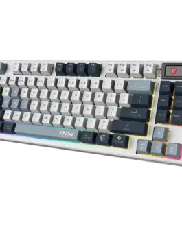 Alternative view of Геймърска клавиатура MSI FORGE GK600 TKL WIRELESS SKY - Hot-Swappable Mechanical Switches, PBT Keycaps, Sound-Dampening Foam and Gaskets, Integrated Display, RGB LED, 2.4GHz, BT, USB-C