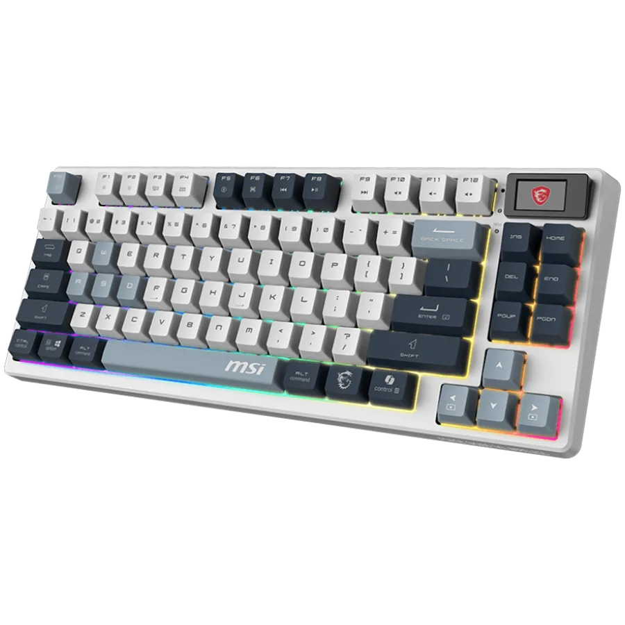 Геймърска клавиатура MSI FORGE GK600 TKL WIRELESS SKY - Hot-Swappable Mechanical Switches, PBT Keycaps, Sound-Dampening Foam and Gaskets, Integrated Display, RGB LED, 2.4GHz, BT, USB-C - Image 14