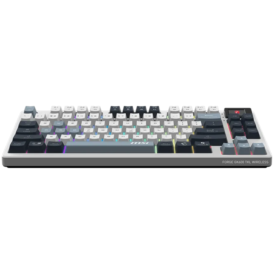 Геймърска клавиатура MSI FORGE GK600 TKL WIRELESS SKY - Hot-Swappable Mechanical Switches, PBT Keycaps, Sound-Dampening Foam and Gaskets, Integrated Display, RGB LED, 2.4GHz, BT, USB-C - Image 16