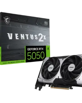 Видео карта MSI Video Card NVIDIA GeForce RTX 5050 8G VENTUS 2X OC 8GB GDDR6 128-bit 2602 MHz Boost 2560 CUDA Cores PCIe