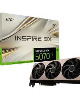 Видео карта MSI Video Card Nvidia GeForce RTX 5070 TI 16G INSPIRE 3X OC 16GB GDDR7 256bit Effective Memory Clock: 28000M