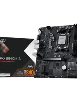 Дънна платка MSI PRO B840M-B mATX Socket AM5 2x DDR5 Dual Channel DDR5 up to 8000(OC)MHz 1x PCIe x16 slot 2x M.2 slot 2x