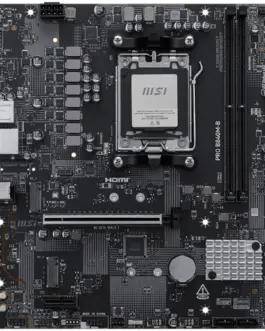 Alternative view of Дънна платка MSI PRO B840M-B, mATX, Socket AM5, 2x DDR5 Dual Channel DDR5 up to 8000(OC)MHz, 1x PCIe x16 slot, 2x M.2 slot, 2x USB 2.0, 4x USB 5Gbps, HDMI, VGA, 7.1 HD Audio, 2.5G LAN, 3Y