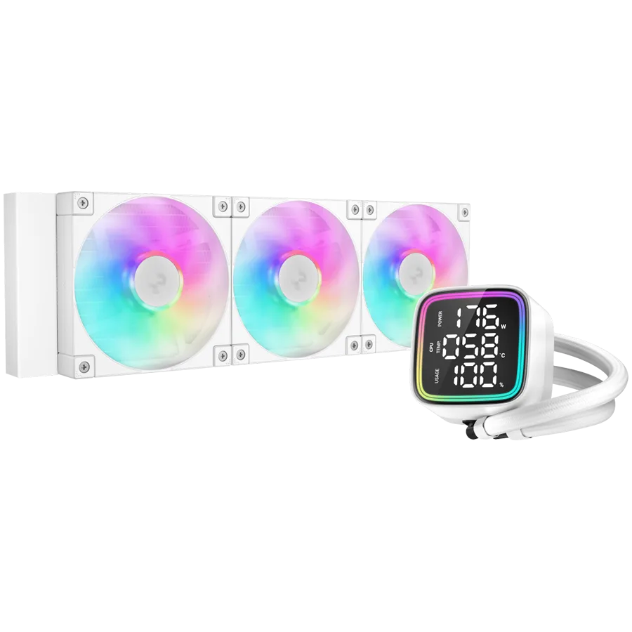 Охладител за процесор Охладител DeepCool LD360 WH 360mm CPU Liquid Cooler 3x120mm ARGB PWM Fans Anti-Leak Technology Add