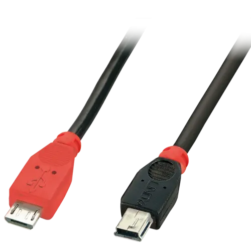 КАБЕЛ USB LINDY - mini USB-B to micro USB-B - 20 m - Black - PN 31719