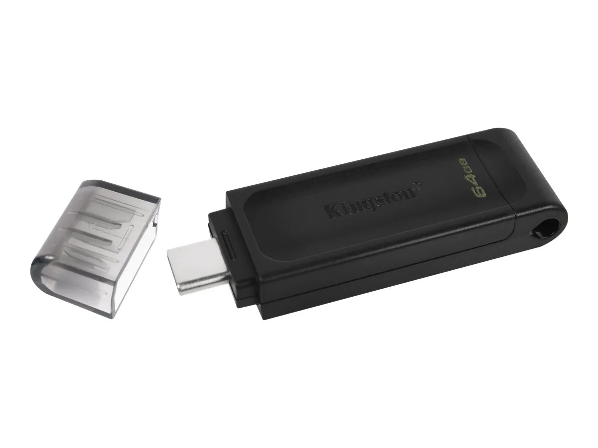 ФЛАШ ПАМЕТ Kingston USB flash drive DataTraveler 70 - USB 3.2 Gen 1 - 64 GB - Black - PN DT70/64GB - Image 210