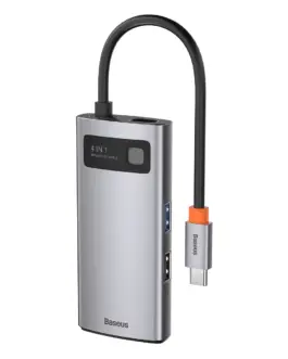 USB хъб Baseus Type-C 4 в 1 с 1х USB 3.0, 1х USB 2.0, 1х HDMI порта, черен