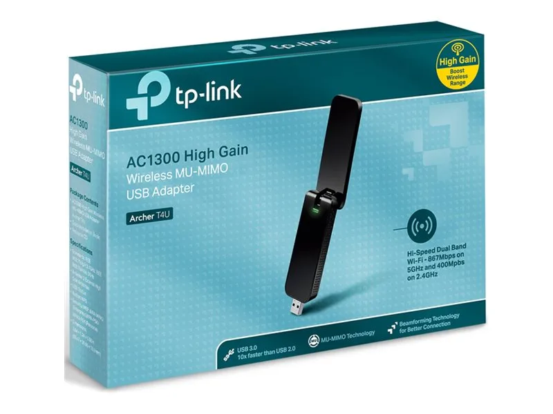БЕЗЖИЧЕН АДАПТЕР TP-LINK ARCHER T4U - Black - PN TPLACT4U - Image 200