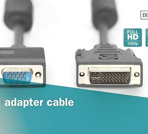 КАБЕЛ DIGITUS – DVI-I 24+5 to DSUB 15 pin – 2