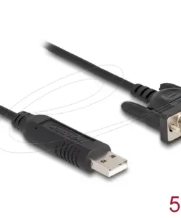 Alternative view of Delock Преходник (адаптер) от USB 2.0 към serial RS-232 DB9 мъжко, 50 cm FTDI