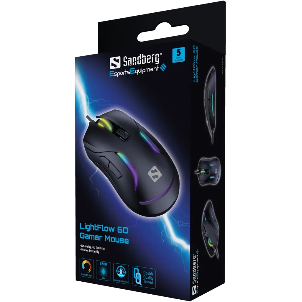 ГЕЙМЪРСКА МИШКА SANDBERG LightFlow 6D - Black - PN 640-27 - Image 185