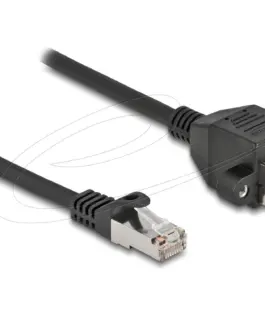Alternative view of Delock Мрежов кабел удължителен S/FTP RJ45 мъжко към RJ45 женско, Cat. 6A, 25 cm, черен